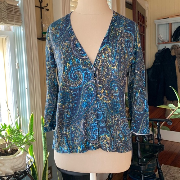 Jones New York unique pattern top cardigan 🦋 - Picture 6 of 9